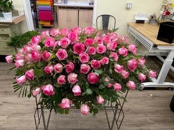 Priceless Pink Rose Casket Spray