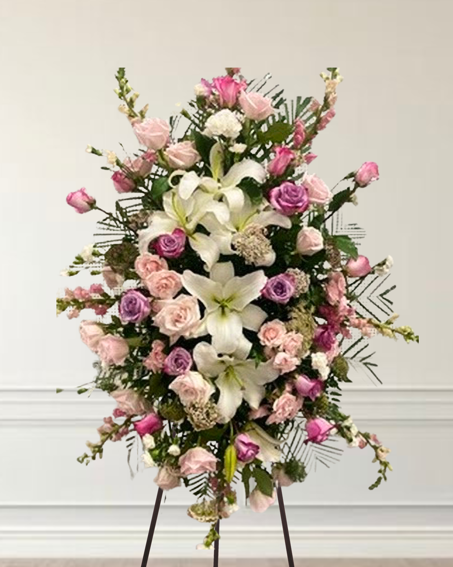 White Lilies with Tones of Pink and Lavender