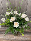 Lovely sentiment of white roses