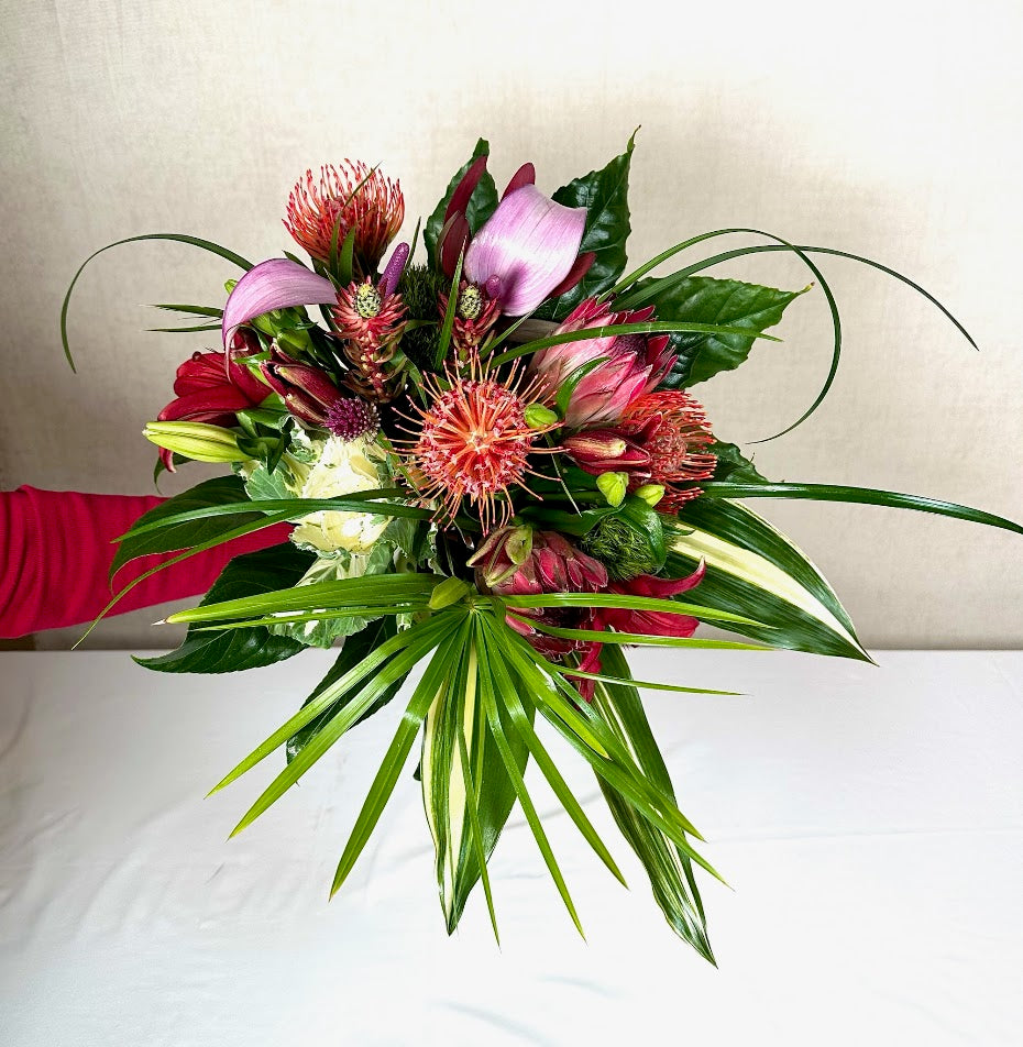 Seasonal Wrapped Tropical Bouquet