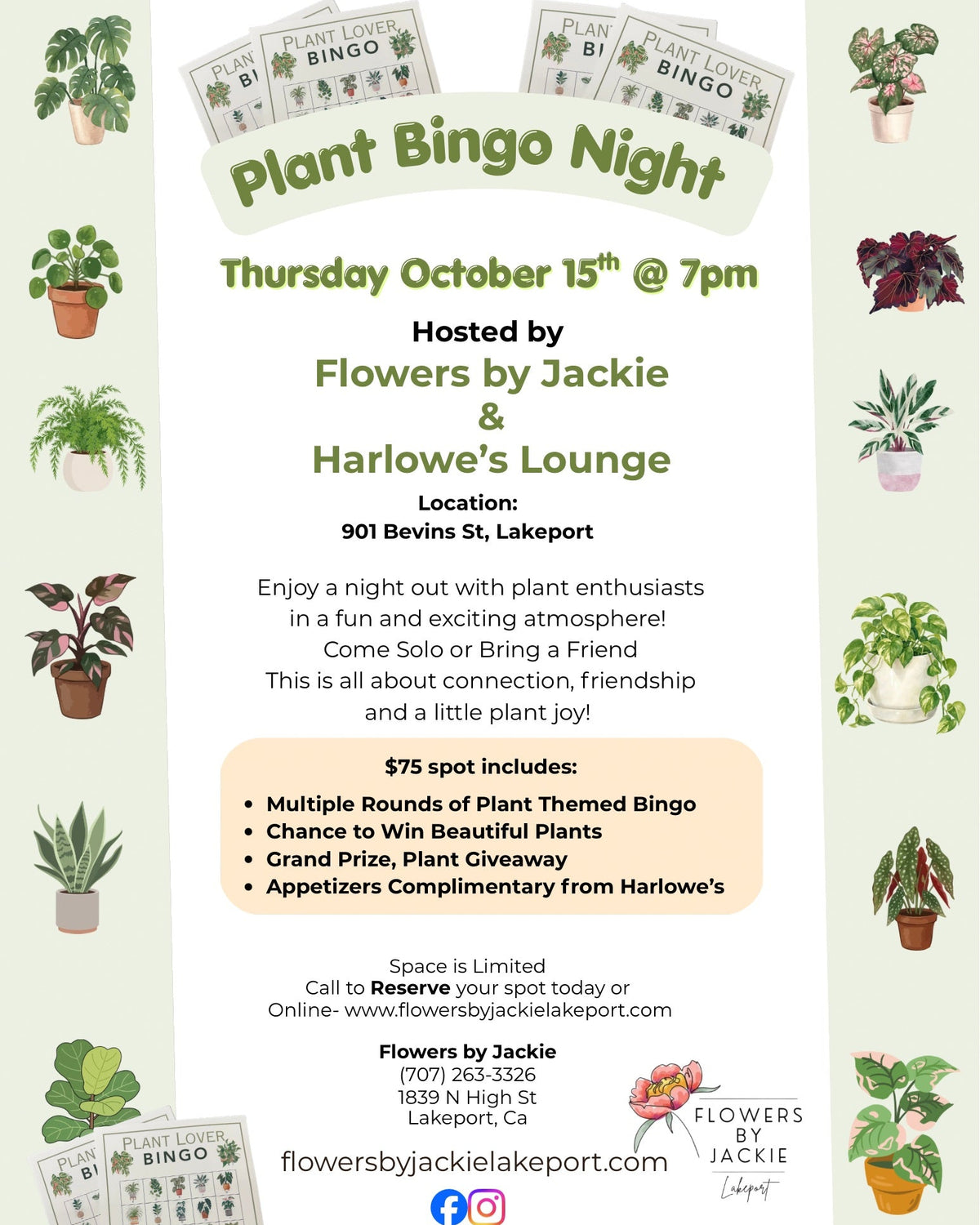 Plant Bingo Night - October 15th