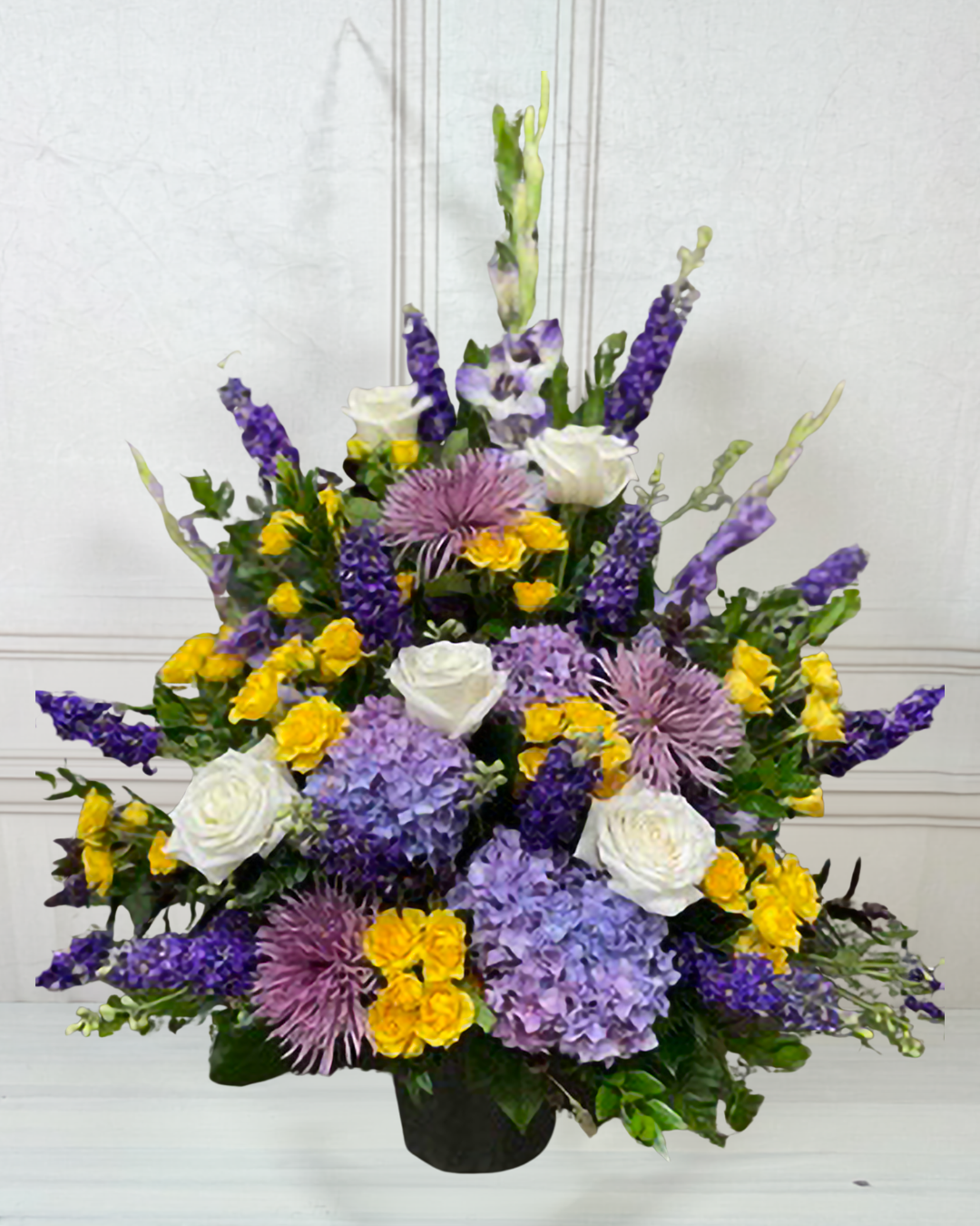 Lavenders and Hydrangeas Sympathy Arrangement