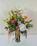 Dramatic Array of Colorful Florals Sympathy Arrangement