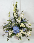 Blue Hydrangeas in a Sympathy Arrangement