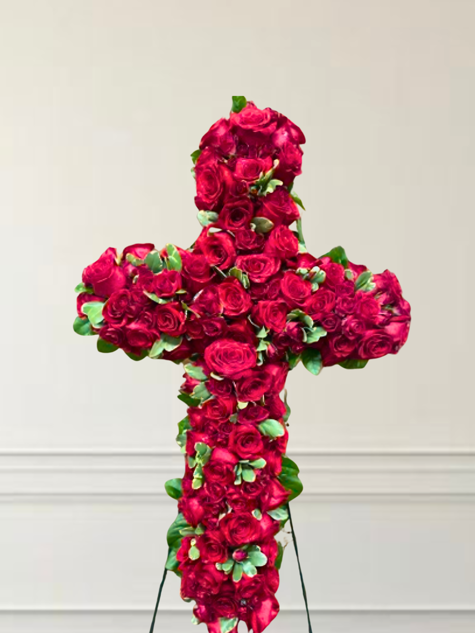 Red Rose Sympathy Cross