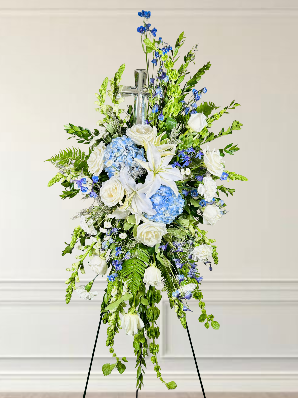 Eternal Grace Standing Spray with Crystal Cross