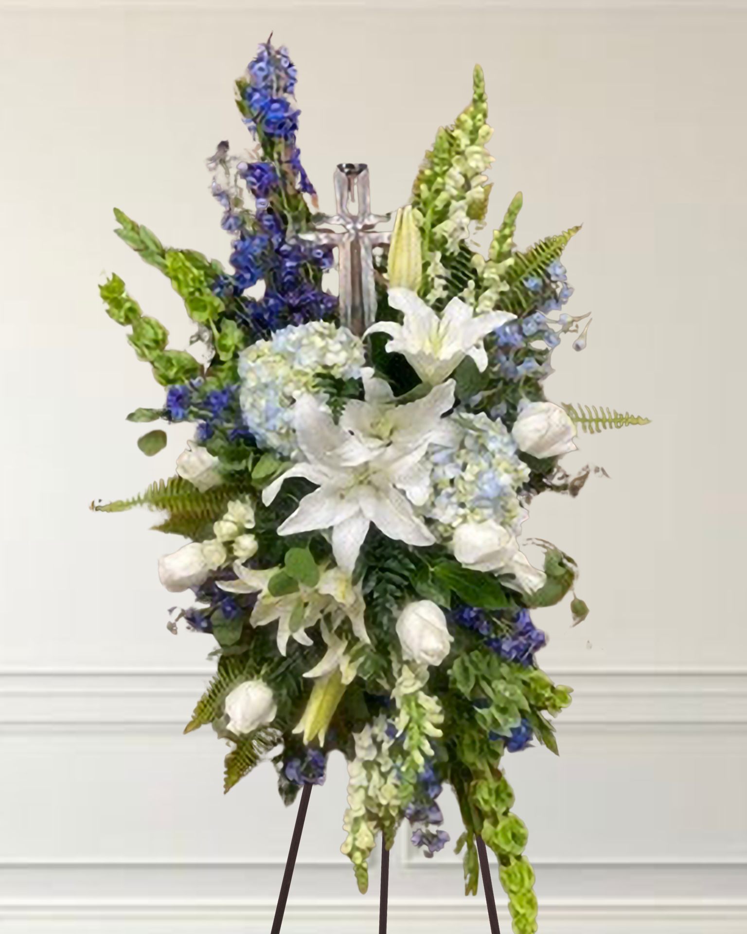 Eternal Grace Standing Spray with Crystal Cross