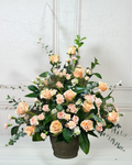 Peaches and Greens Sympathy Arrangement