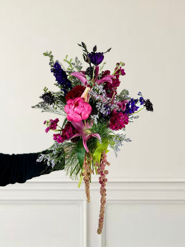 Berry & Bloom Cascade Seasonal Wrapped Bouquet